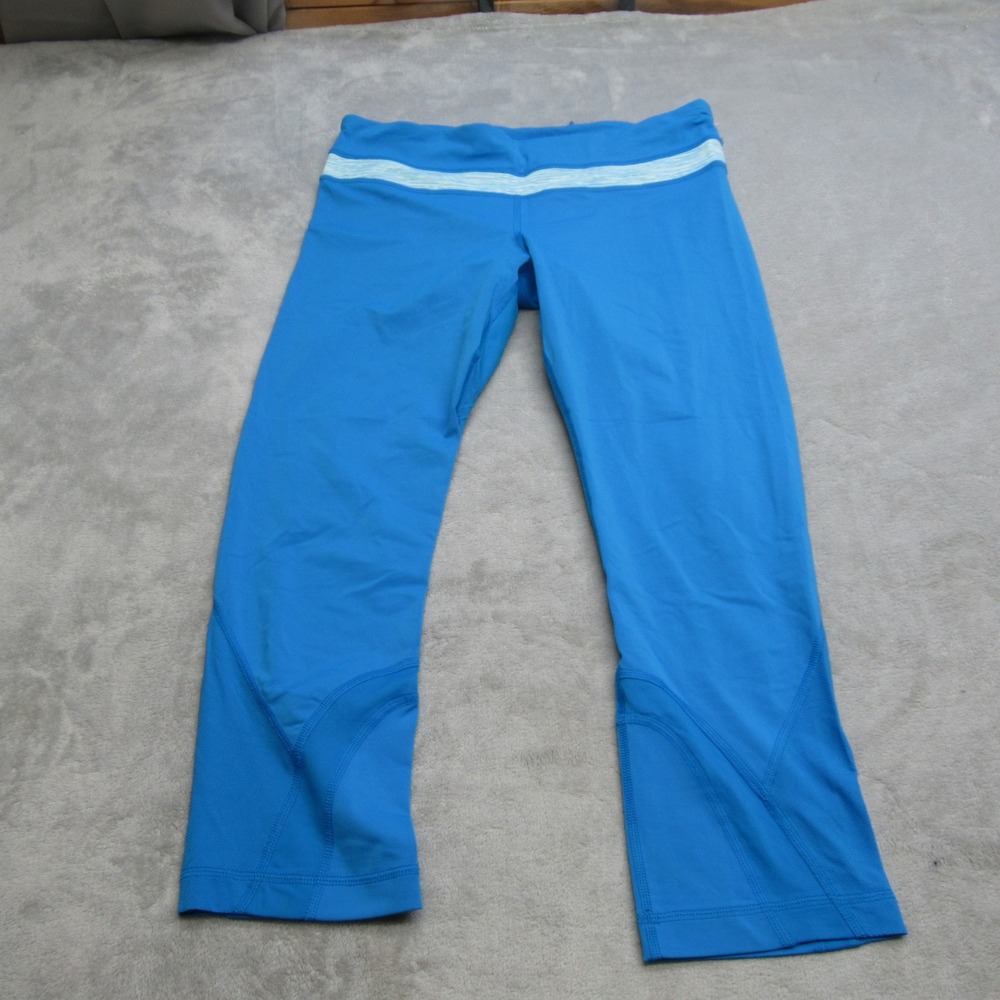 Lululemon Pants Womens 8 Blue Pocket Yoga Run Inspire Crop II Leggings 30x21